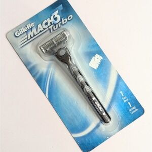 Vintage 2001 Mach 3 Turbo Gillette Razor With Blade NEW Sealed